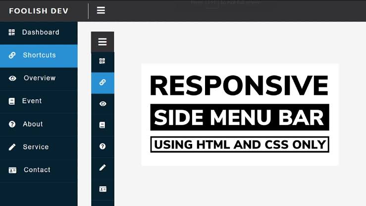 Hoverable Sidebar Menu,How to create an Hoverable Sidebar Menu in HTML and CSS,Create Hoverable Sidebar Menu in HTML CSS and JavaScript